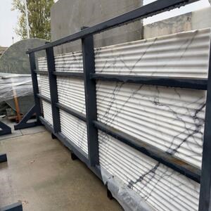 Calacatta Lilac Polished Ribbed Marble Slab 2 cm