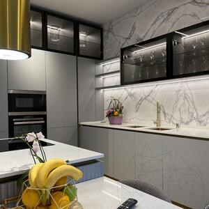 Calacatta Lilac Polished Ribbed Marble Slab 2 cm