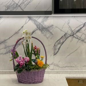 Calacatta Lilac Polished Ribbed Marble Slab 2 cm