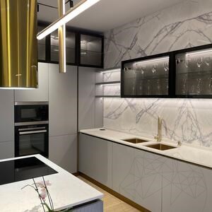 Calacatta Lilac Polished Ribbed Marble Slab 2 cm