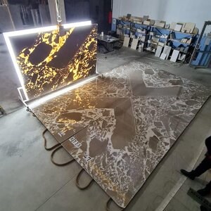 Caramel White Polished Marble Slab, 2 cm