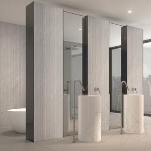 Carrara White Flute Design Slab Marble 2CM