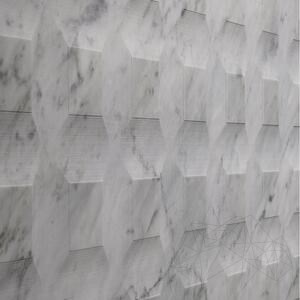Carrara White Stud H Design Slab Marble 2CM