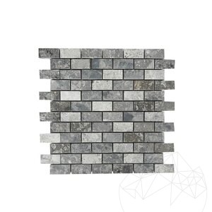 Ceppo Grey Honed/Polished/Sandblasted Marble Mosaic, 2.3 x 4.8 cm