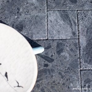 Ceppo Grey Brushed & Chiseled Edge Marble French Pattern Set, 1.2 cm