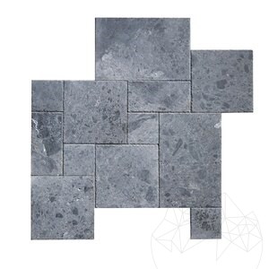 Ceppo Grey Brushed & Chiseled Edge Marble French Pattern Set, 1.2 cm