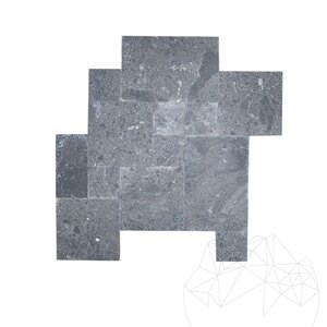 Ceppo Grey Tumbled Marble French Pattern Set, 1.2 cm