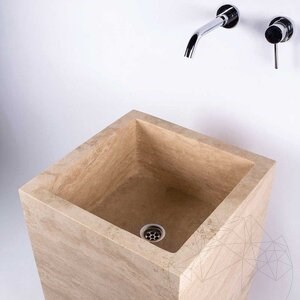 Bathroom sink - Tao Tilos Classic Travertine 45 x 82 cm