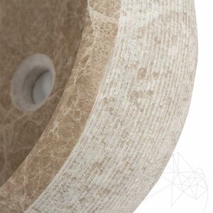 Bathroom Sink - Light Emperador Marble RS-24, 41 x 33.5 cm