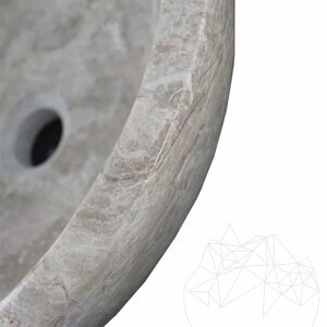 Bathroom Sink - Tundra Grey Marble RS-5, 42 x 15 cm