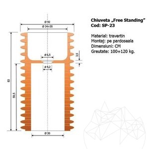 Bathroom Sink - Red Opium Travertine SP 23 82 x 42 cm