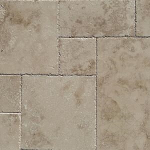 Classic Cross Cut Brushed & Chiseled Edge Travertine Filled French Pattern Set 1.2 cm