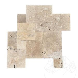 French Pattern Travertine Classic Cross Cut – Unfilled, Antiqued Economy, 1.2 cm
