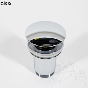 Alca Plast Click clack bathroom sink waste (chrome-plated brass, 5/4", no overflow, large plug)