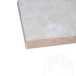 Crema Royal Brushed Marble Step (bevelled 1L), 120 x 33 x 3 cm
