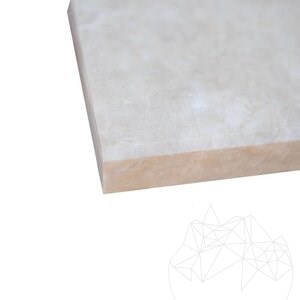 Crema Royal Polished Marble Stair (1L Chamfer), 120 x 33 x 3 cm