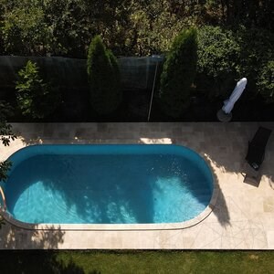 Classic Cross Cut Brushed & Chiseled Edge Travertine French Pattern Set, 3 cm