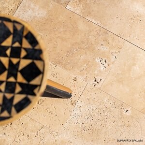 Classic Cross Cut Brushed Travertine 40.6 x 20.3 x 1.2 cm