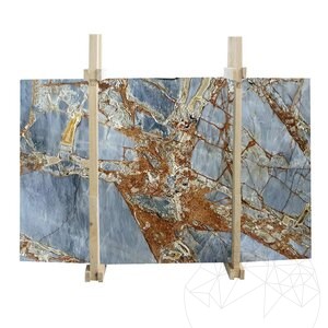 Fantastic Blue Polished Marble Slab, 2 cm