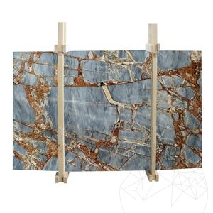 Fantastic Blue Polished Marble Slab, 2 cm