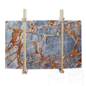 Fantastic Blue Polished Marble Slab, 2 cm
