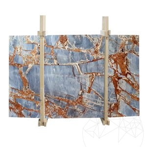 Fantastic Blue Polished Marble Slab, 2 cm