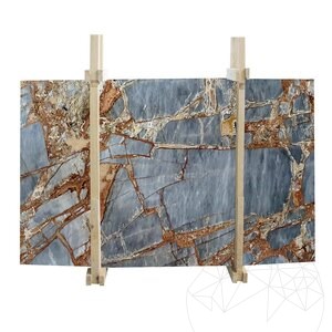Fantastic Blue Polished Marble Slab, 2 cm