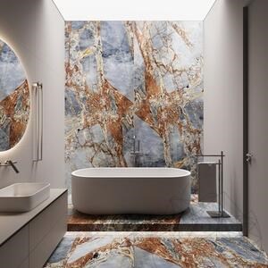 Fantastic Blue Polished Marble Slab, 2 cm