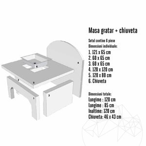 Masa + chiuveta inox Harmony placata cu caramida refractara