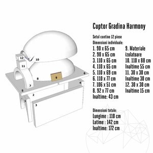 Cuptor Gradina Harmony Chocolate cu caramida refractara