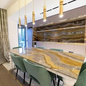 Golden Sky Polished Marble Slab, 2 cm