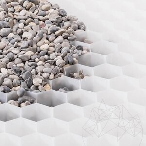 Landscape Spacer Design System for Gravel stability, white, 1176 x 764 x 32 mm