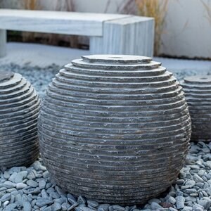 Grey Anthracite Decorative Sphere, 50 cm