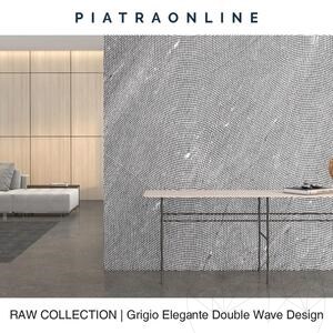 Grigio Elegante Double Wave Design Slab Marble 2CM