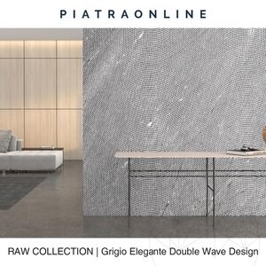 Grigio Elegante Double Wave Design Slab Marble 3CM