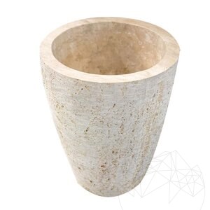 Romano Classic Riven Travertine Flower Pot, 60 x 50 x 50 cm