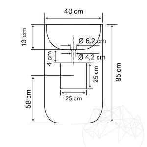 Bathroom sink - Tao Palos Arabescato Oro Marble 40 x 85 cm