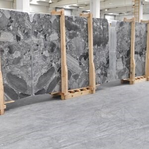 Grigio Superiore Cross Cut Polished Marble Slab, 2 cm