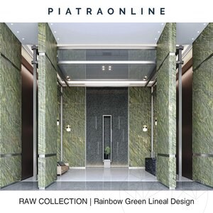 Rainbow Green Lineal Design Slab Granite 3CM