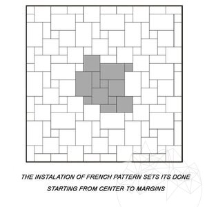Latte PREMIUM Brushed Travertine French Pattern Set 1.2 cm