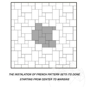 Classic Cross Cut Honed Premium Travertine French Pattern Set 1.2 cm