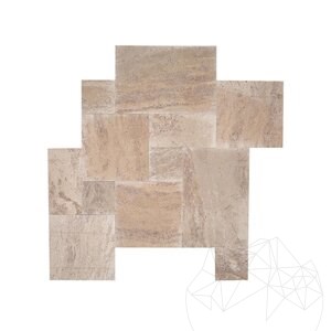 Latte PREMIUM Brushed Travertine French Pattern Set 1.2 cm
