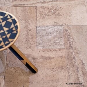 Latte PREMIUM Brushed Travertine French Pattern Set 1.2 cm