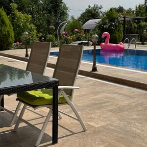 Latte PREMIUM Brushed Travertine French Pattern Set 3 cm