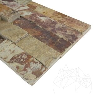 Sparta Limestone Wall Cladding Panel, 15 x 60 cm