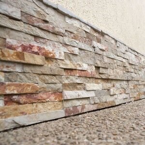 Sparta Limestone Wall Cladding Panel, 15 x 60 cm