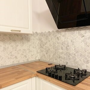 New York Cube Design Honed Marble Mosaic