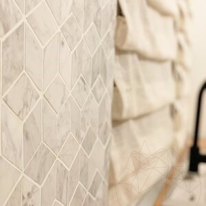 New York Cube Design Honed Marble Mosaic