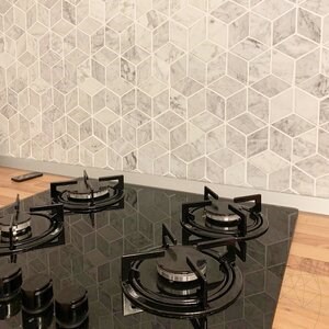 New York Cube Design Honed Marble Mosaic