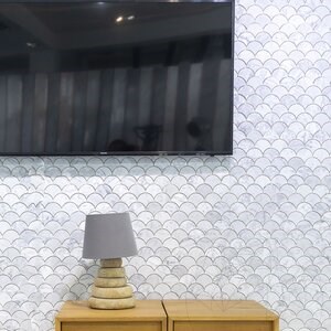 New York Fish Scale Honed Marble Mosaic 